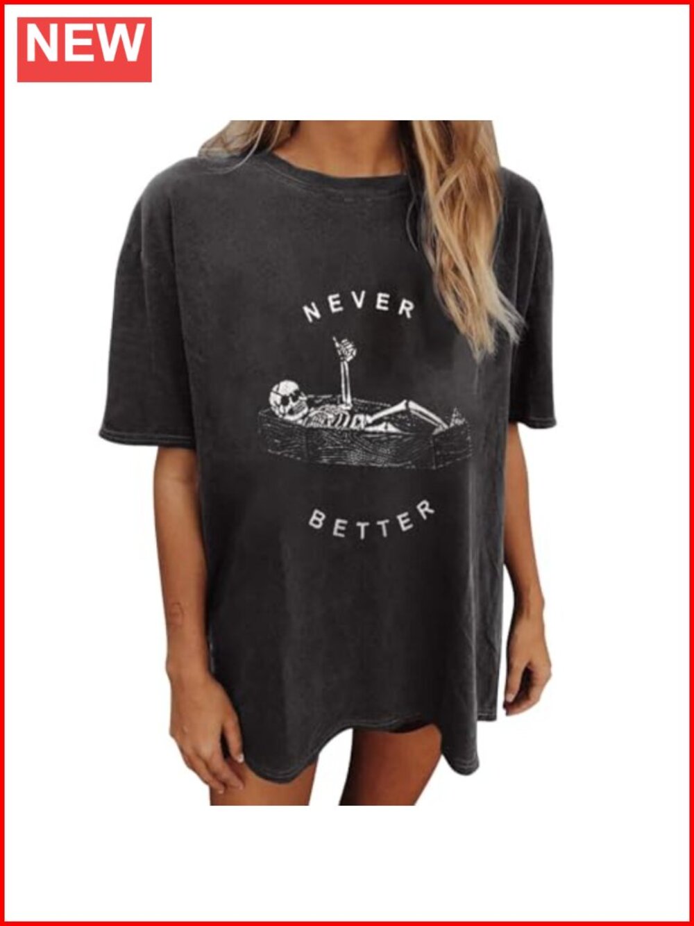 Oversized Graphic Tee Women Short Sleeve Crew Neck Casual Summer T-Shirts Loose